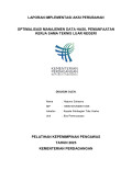 LAPORAN IMPLEMENTASI AKSI PERUBAHAN OPTIMALISASI MANAJEMEN DATA HASIL PEMANFAATAN KERJA SAMA TEKNIS LUAR NEGERI
